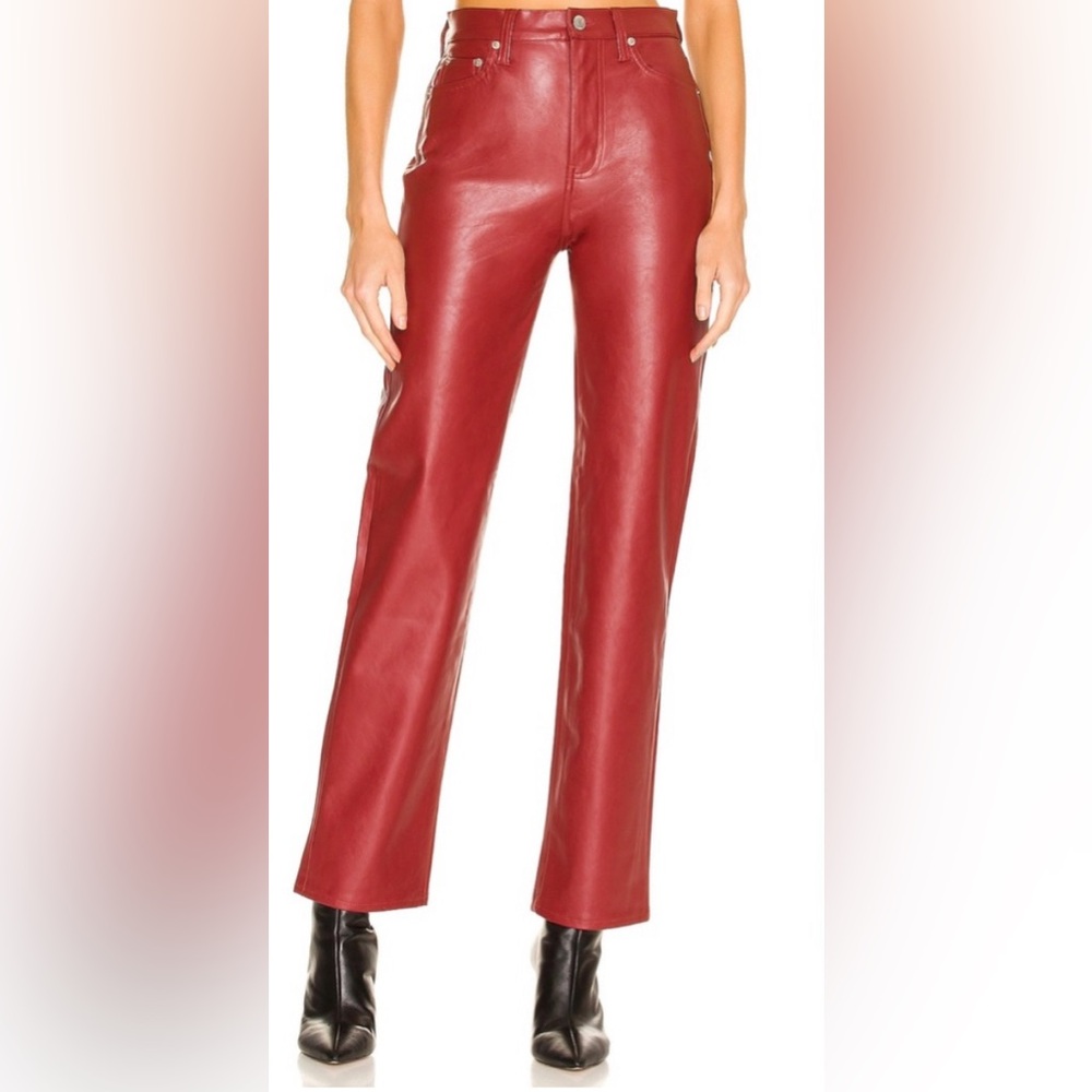 Pistola - Cassie super high rise red leather pants